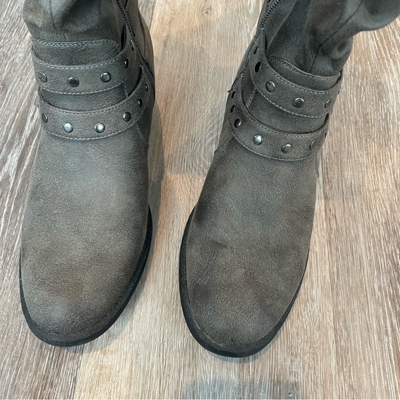 WHITE MOUNTAIN Slouch Lexi Knee High Riding Boots Grey Wide Shaft Size 11 - Picture 5 of 9